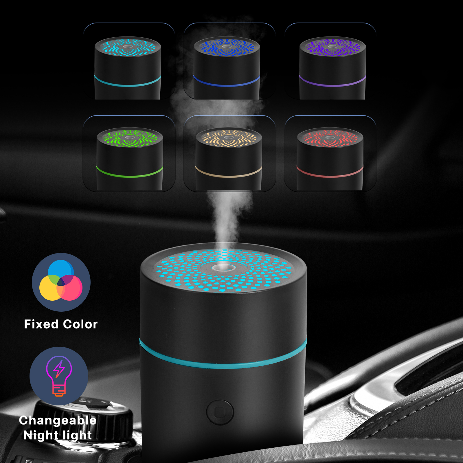 New Arrival Portable Electric Wood Grain Air Rainfall Mushroom Water Drop Aroma Diffuser Rain Cloud  Humidifier