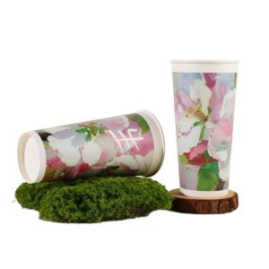 Commercial Thickened Milk Tea Sustainable Coffee Cups Leak Proof Lids Eco Friendly Takeaway