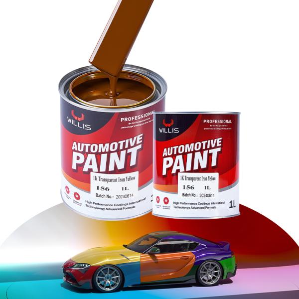 1K Transparent Iron Yellow Basecoat Auto Paint Acrylic Resin Liquid Coating Plastic Coating Spray Application Car Refinish OEM