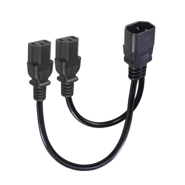 16AWG C14 à 2xC13 câble d'alimentation pour serveur/équipement industriel 300V 10A ROHS certifié 3 prises
