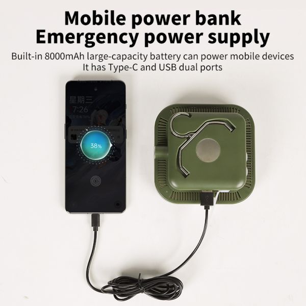 USB C USB A Interface 810 Lm Lumens Mobile Battery Dimming Lighting Lamp Suitable for Outdoor Camping Hiking Travelling