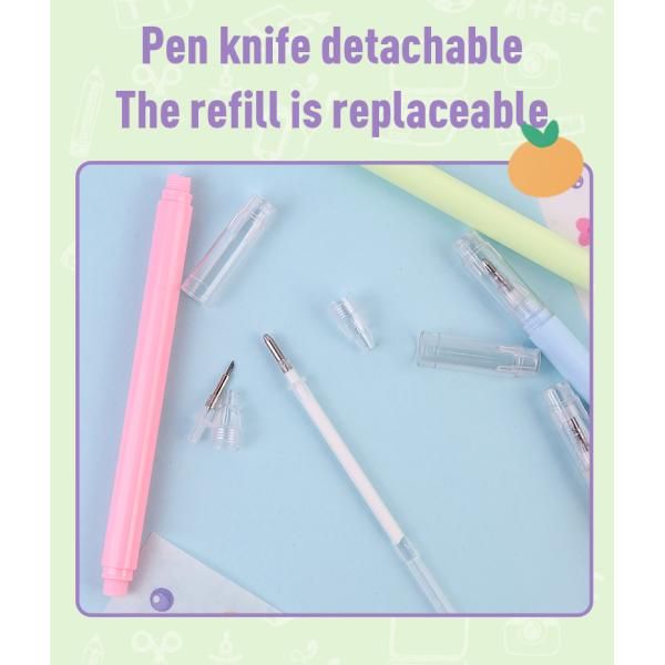 Plastic ABS TPR Handle ZEQUAN Multifunctional Dual Purpose Pen Cutter with Knife and Gel