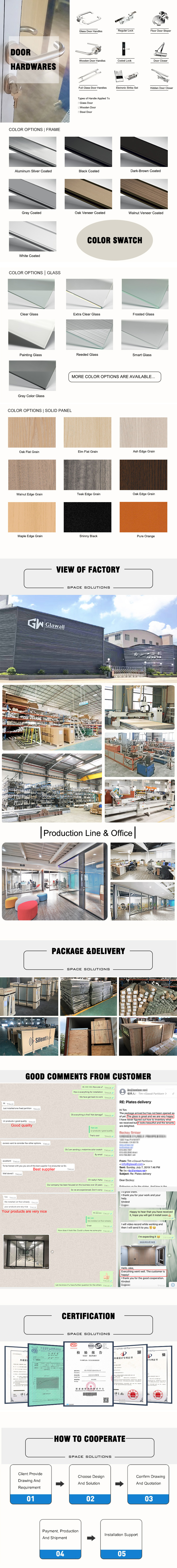 Customized Design Office Wall Separator Glass Room Dividers for Office