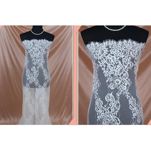 2017 Fancy Lace /Eyelash Lace Fabirc / French Lace Fabric/ Bridal Dress Fabric  in Ivory/Black Color