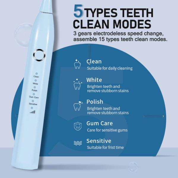 Automatic Adult Travel Electric Toothbrush IPX7 Waterproof For Home