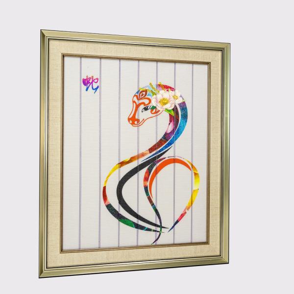 Chinese Zodiac Painting Twelve Animals Snake Home Decor Ribbon Painting Framed Art Decorative Wall Hangings
