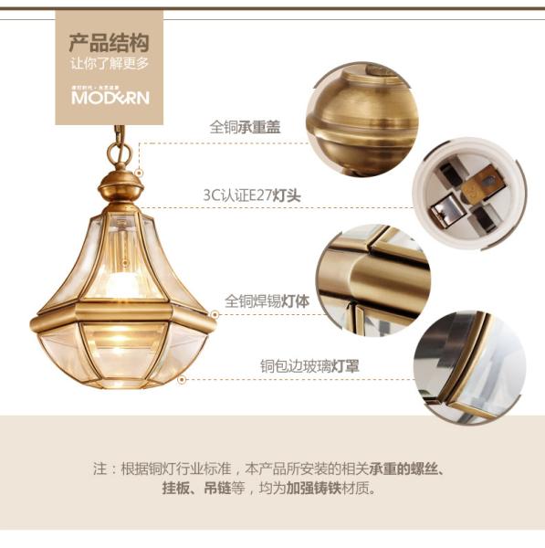Europe Lustre Copper Led Pendant Chandeliers Lamp Glass Corridor Led Chandelier(WH-CI-140)