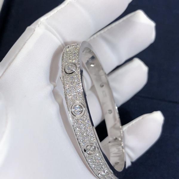 Popular Beautiful Gorgeous Factory Made 18k Car Tier Yellow/White/Rose Gold And Natural Diamonds LOVE Bracelet