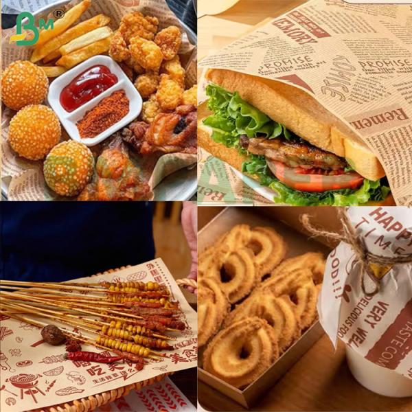 45g Food-Safe Water Resistant Grease Resistant Paper For Hamburger Packaging
