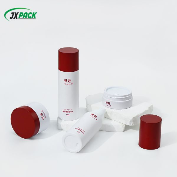 Recyclable PET Cosmetic Bottle Set with 30g and 50g Cream Jars and 120ml Lotion Bottles Featuring Silk Screen Printing