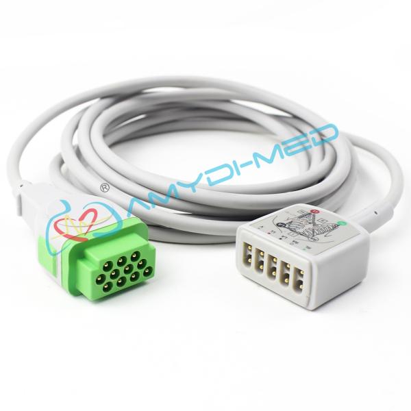 TPU Medical ECG Cable Ge Marquette Rectangle 11P 5 Leads ECG Trunk Cable