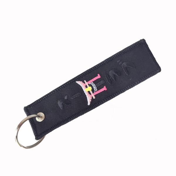 Fox Fashion Trinkets Chaîne de clés brodée à double face Anneau métallique Chaîne de clés de moto Accessoires de chaîne de clés