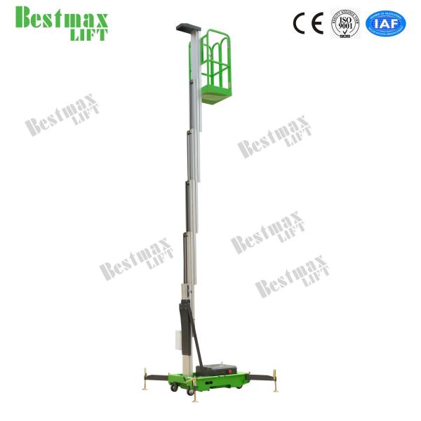 9 medidores elevador do mastro da carga de 130kg de único, plataforma de trabalho aéreo móvel de alumínio