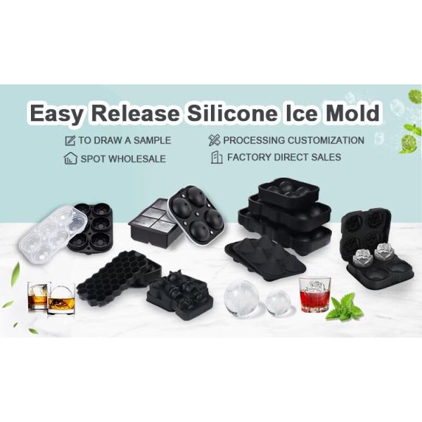 Silicone Ice Cube Tray 15*12.3*2.3cm for Freezer Easy Release Square Shaped Ice Mould