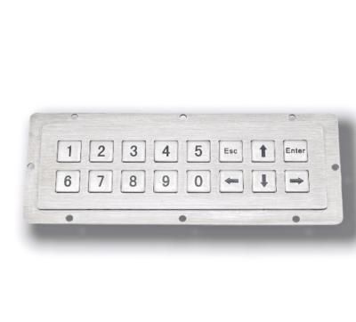 Stainless Steel Metal KeyPad With USB Interface 16 Keys Industrial Numeric Keypad
