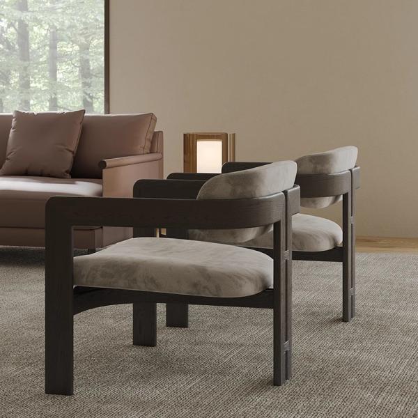 Wood Frame Orange Velvet Dining Chairs For Bedroom Study Room