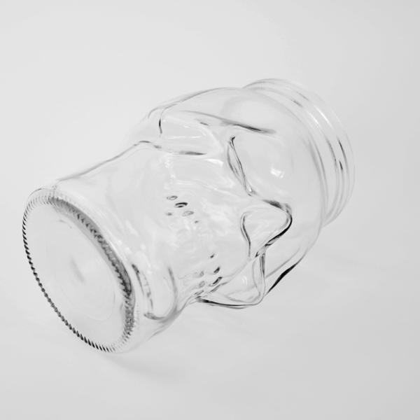 Popular products 17oz custom made glass skulls shaped 510ml mason jar with llid and straw