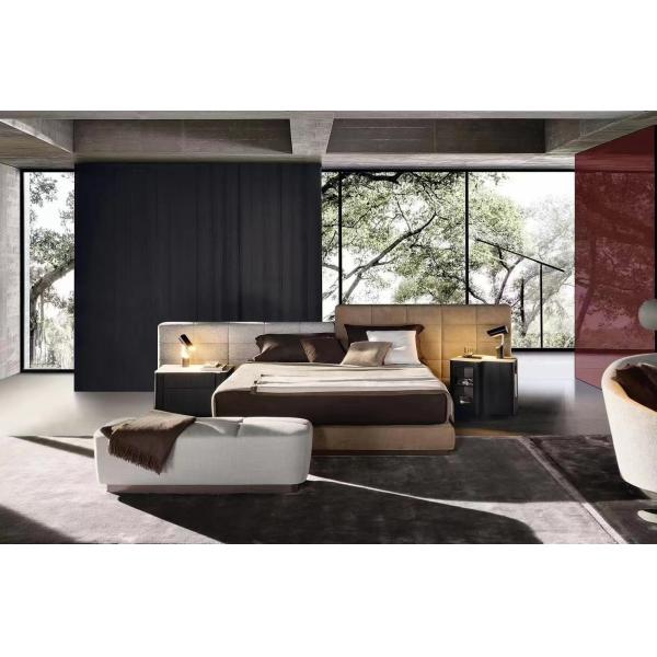 Rei luxuoso Size Beds da madeira maciça da mobília do quarto do hotel