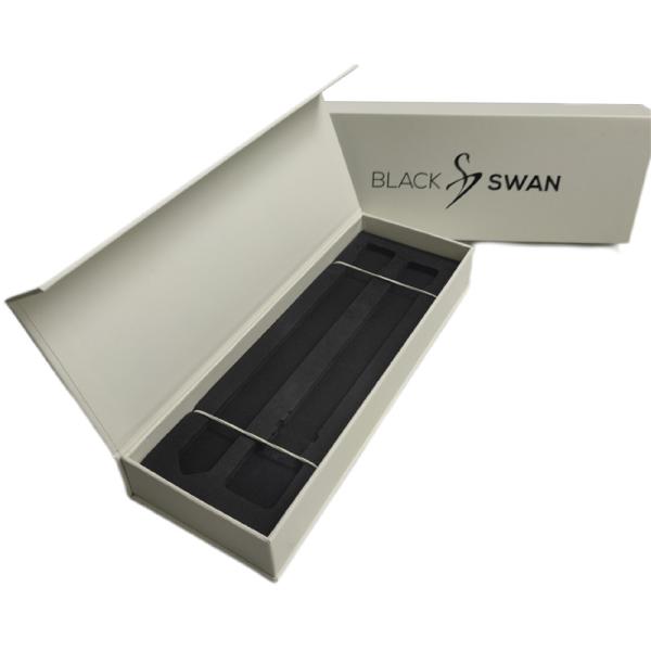 Простая элегантная настройка логотипа черный часы ремень коробка упаковка бумажная коробка