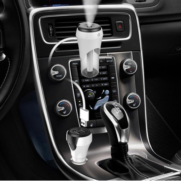 Portable In Car Humidifier Dual USB Rechargeable Charger Humidifier Diffuser