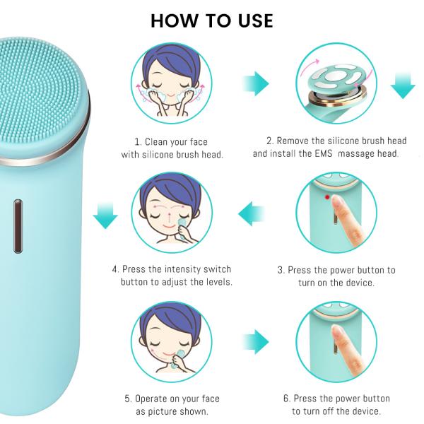 Silicone électrique de massage de visage de Sonic Facial Cleansing Brush SME profondément propre