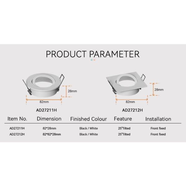 Square Anti Glare MR16 Downlight Housing Ocean Bound Recessed Light Housing