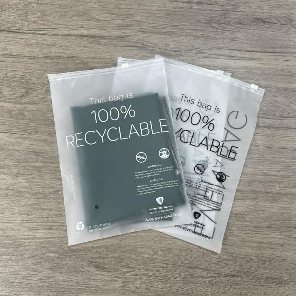 Wholesale Custom Logo Frosted Plastic Bag Clothes Zip Lock Self Sealing Bag Clothing Packaging Frosted Zipper Bags