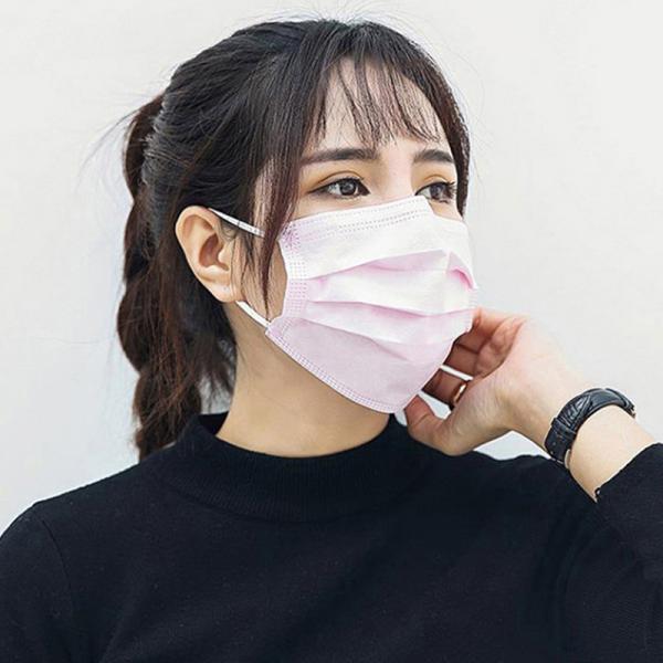 Breathable Non Woven Face Mask White Blue  Pink Customized Color And Size