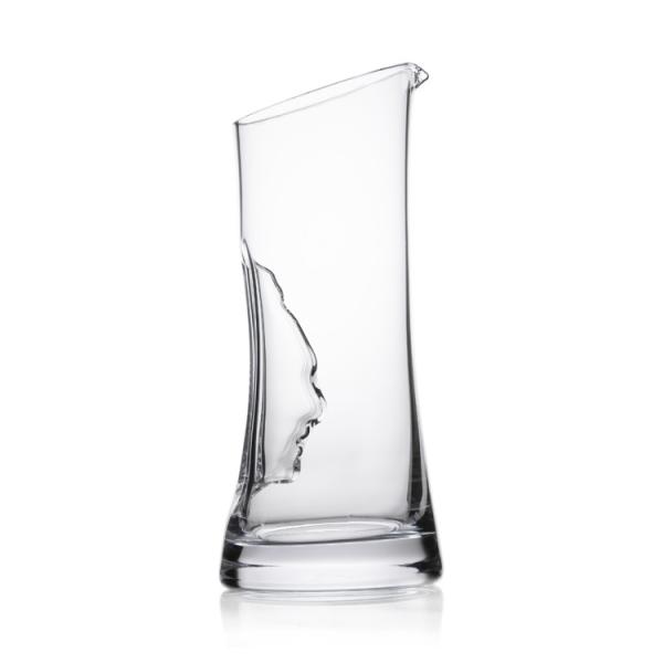 220ml 300ml 700ml Glass Water Carafe , Heat Resistant Glass Pitcher With Face Decoration