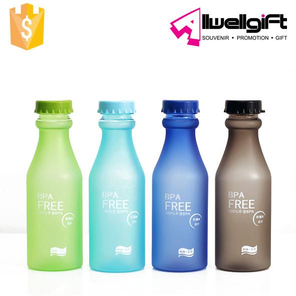 Protective Plastic Wide Mouth Lid Leakproof Reusable Glass Water Bottles BPA Free