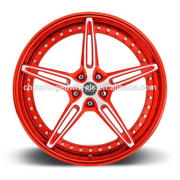 21inch 9.5J personalizou bordas da liga 2-PC para Ferrari 458 Speciale que o preto vermelho do brilho forjou as rodas