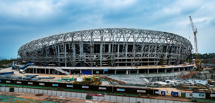 52M - 152M  Prefab Steel Structure Multi Function 0.5kN/M2 Stadium Steel Structure Design