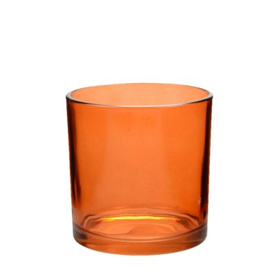 Jarros de velas de vidro de cor laranja para fazer velas 4 polegadas personalizadas