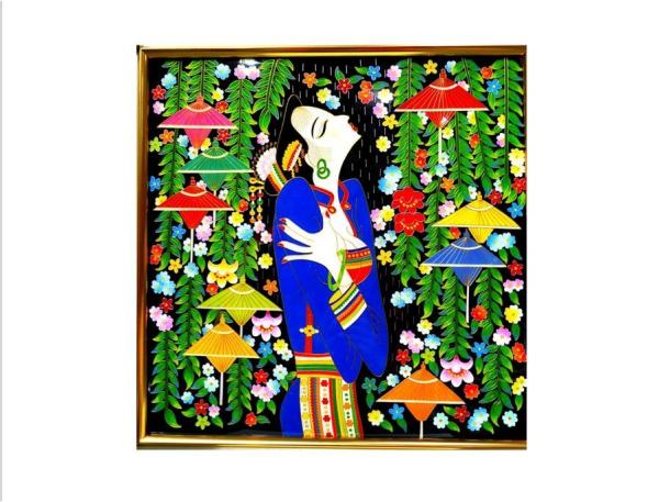 Os artesanatos prendem pintura de parede decorativa do metal do embutimento 24x36”
