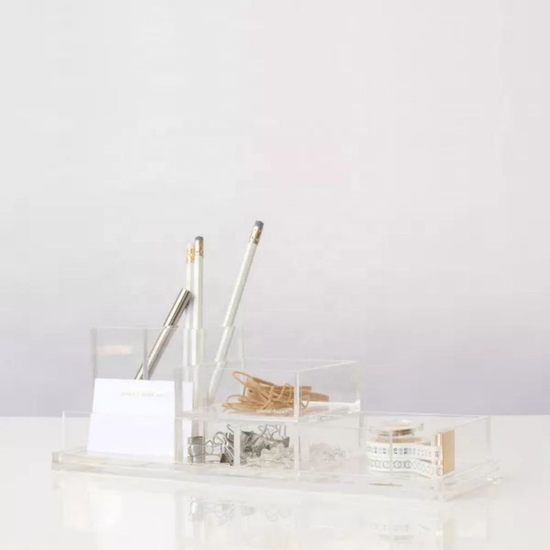 Customizable Clear Acrylic Drawer Organizer Modular Single Layer Storage Rack DIY Desktop Sorting Tray for Office Home