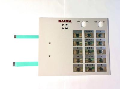 Interruptor de membrana de poliéster LED retroiluminado com botões de cúpula Clike de metal