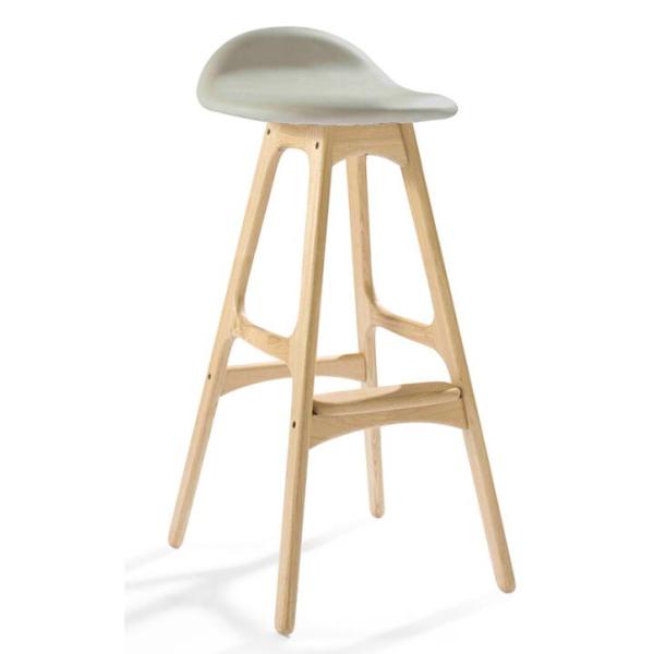 French Style Modern Bar Chairs Wooden High Legs Leather Upholstered Bar Stool