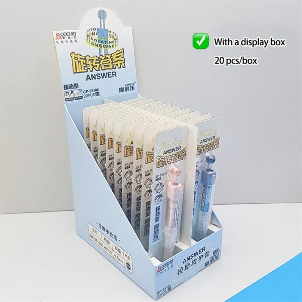 Mode stylo rotatif de jouet éteignable stylo neutre en plastique de 0,5 mm pour les étudiants