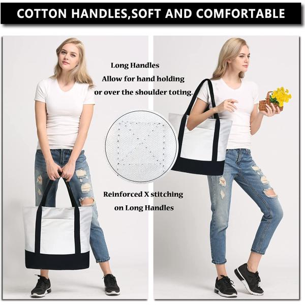 Белые сумки холста Eco со стилем ясных изображений LGO красивых простым