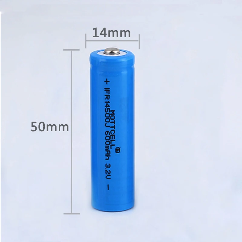 Motcell аккумулятор литий-ионный 14500 3.2В Lifepo4 LFP Cell 600mAh мини фан аккумулятор