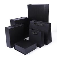 Caja de regalo de joyería de papel Embalaje de cartón ecológico Caja de joyería magnética negra
