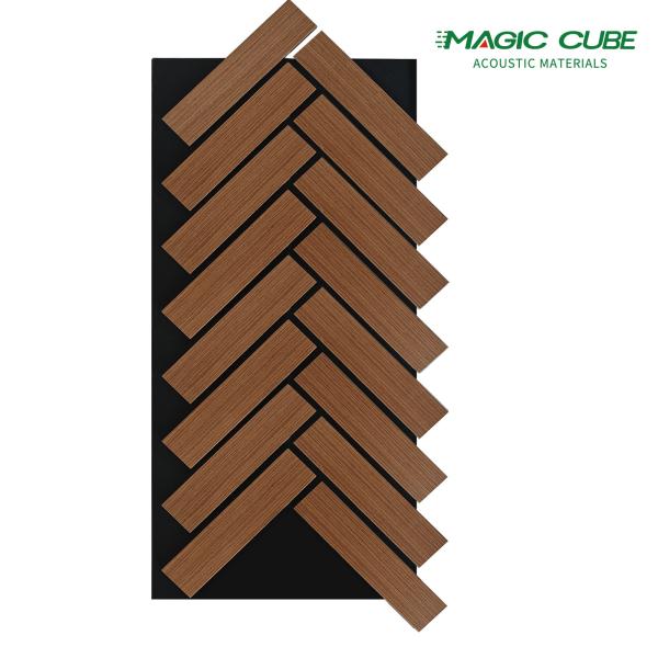 Wood Slat Acoustic Panels with PET-Fiber Soundproofing for Homes Hotels Akupanel