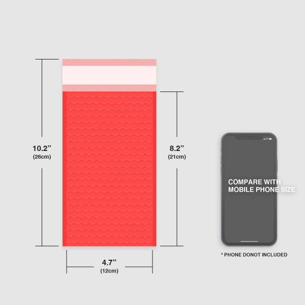 ZGCX Glossy Red Bubble Mailer Red Poly Bubble Mail Colored Bubble Mailers