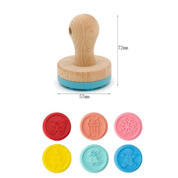 BEECH Wooden Stamp 63mm Colorful Wooden Biscuit Cookie  Stamps