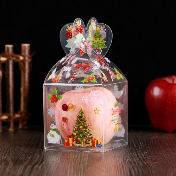 Transparent PET Square Shape Candy Box for Christmas Decoration and Gift Packaging