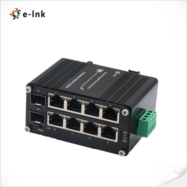 Mini Industrial Managed 8-Port 10/100/1000T + 2-Port 100/1000X SFP Ethernet Switch