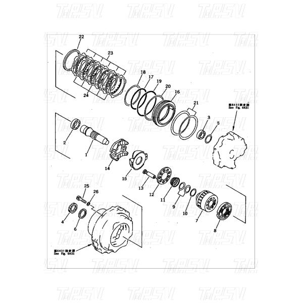 PC200-5 Excavator Travel Motor Shaft For Heavy Duty machine 708-8H-12110