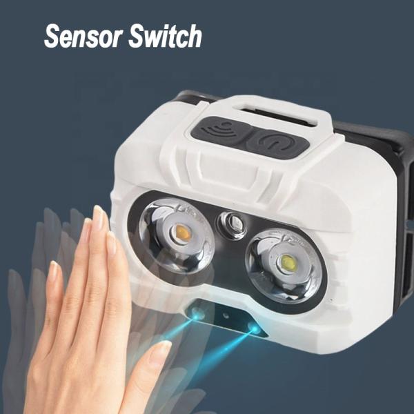 Headlight Strong Light Super Bright Charging Small and Light Long-lasting Sensing Night Fishing Fishing Special Dual-color Lamp
