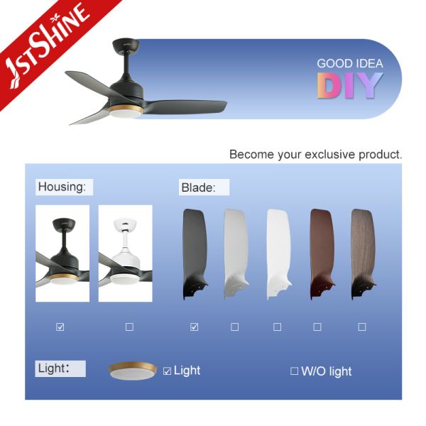 42-Inch Matte Black DC Ceiling Fan with Gold Accent LED Light and Remote Control