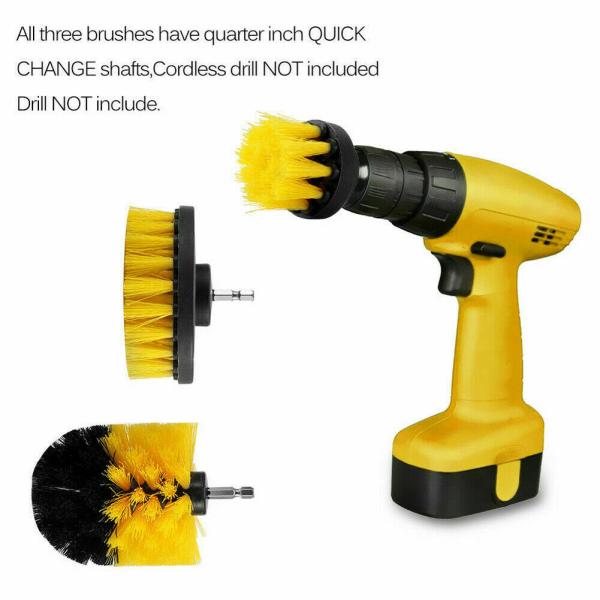3pcs Yellow Drill Scrubber Brush 3.5in